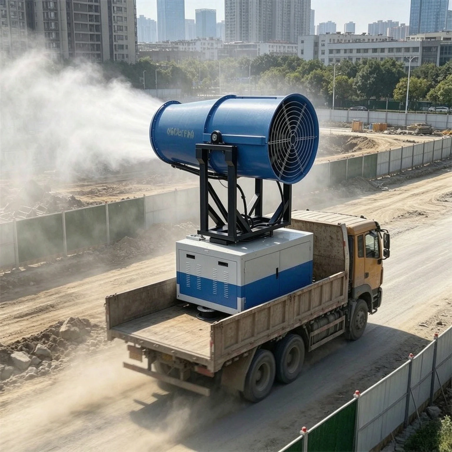 Factory Supply Mobile Security Fog Cannon Machine Industry Mist Blower Sprayer Fog Cannon Adjustable Spray Angle Mist Cannon