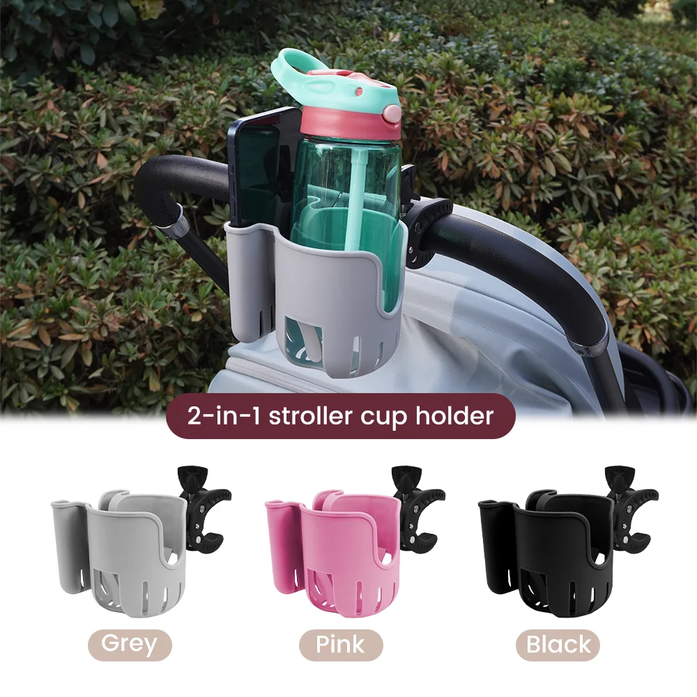 

Universal Stroller Water Cup Holder With Phone Holder, Universal Bottle Holder For Wheelchair stroller Accessories