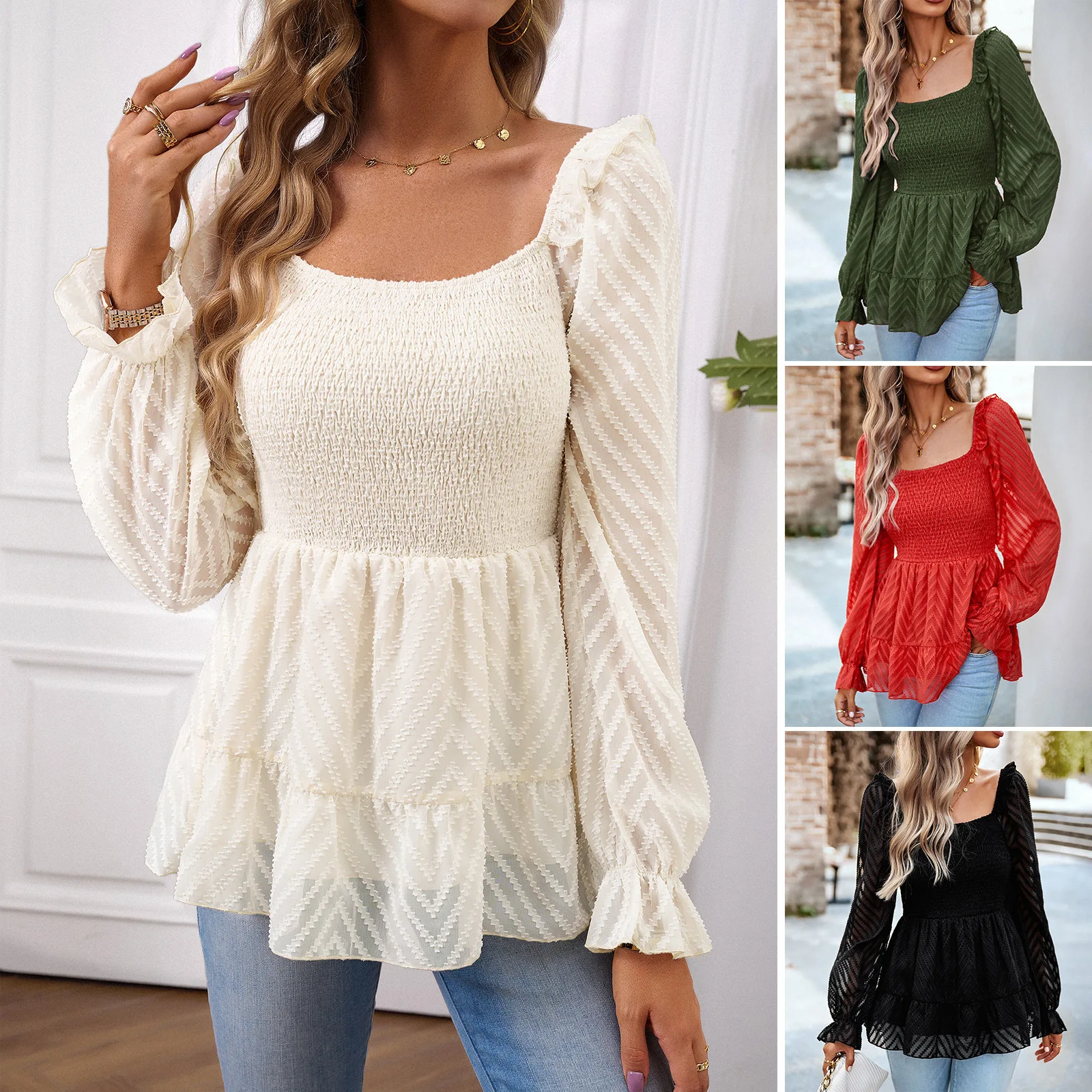 Fashion Woman Blouse Office Lady Tops Solid Full Sleeve Shirts Long Autumn Streetwear Elegant Dress Up Vintage Female Clothing