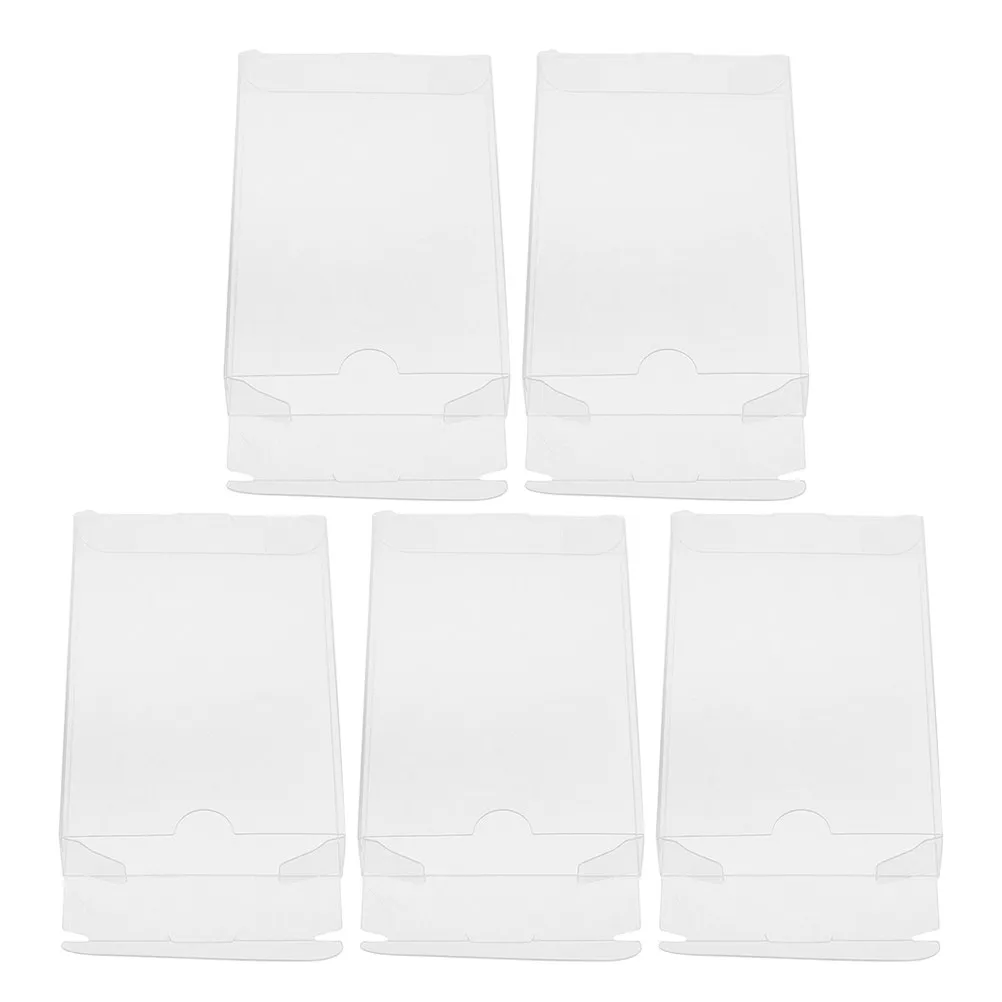5Pcs Cassette Tape Storage Box Clear PVC Protective Sleeve for Audio Tapes Dustproof Scratch Resistant Stackable Organizer