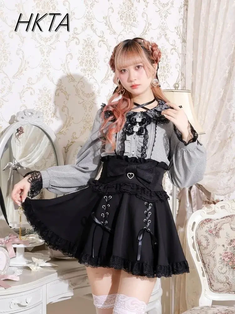 Japanese New Mine Neck Bow Shirt Blouse Niche Design Lace Doll