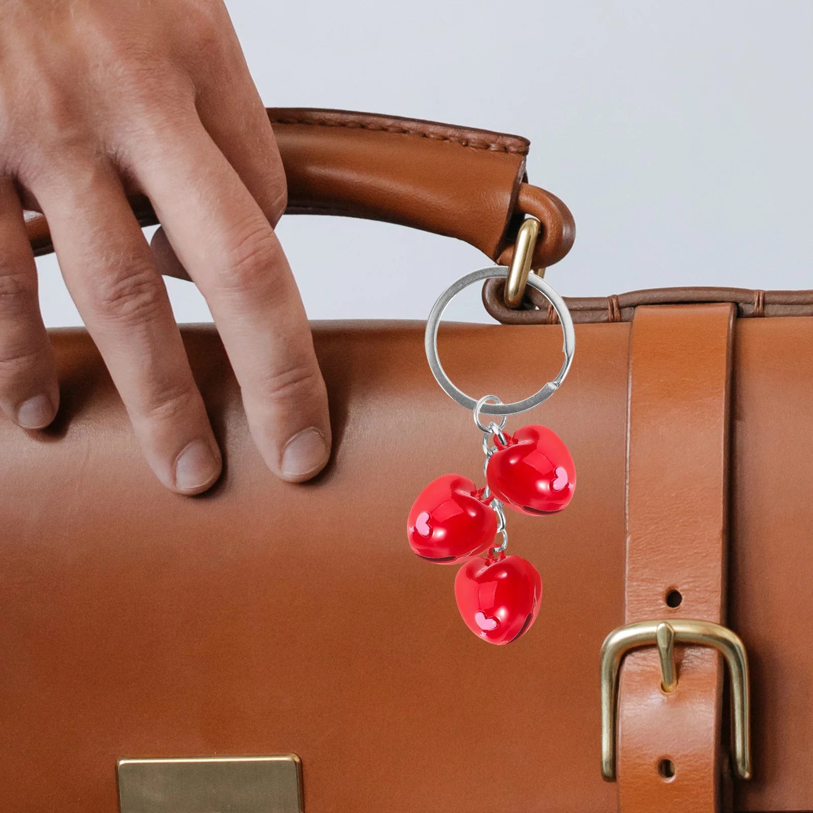 

6Pcs Red Heart Shape Bell Charms DIY Jewelry Pendants Copper Accessories Stylish DIY Necklace Gift Charm Bell Charms