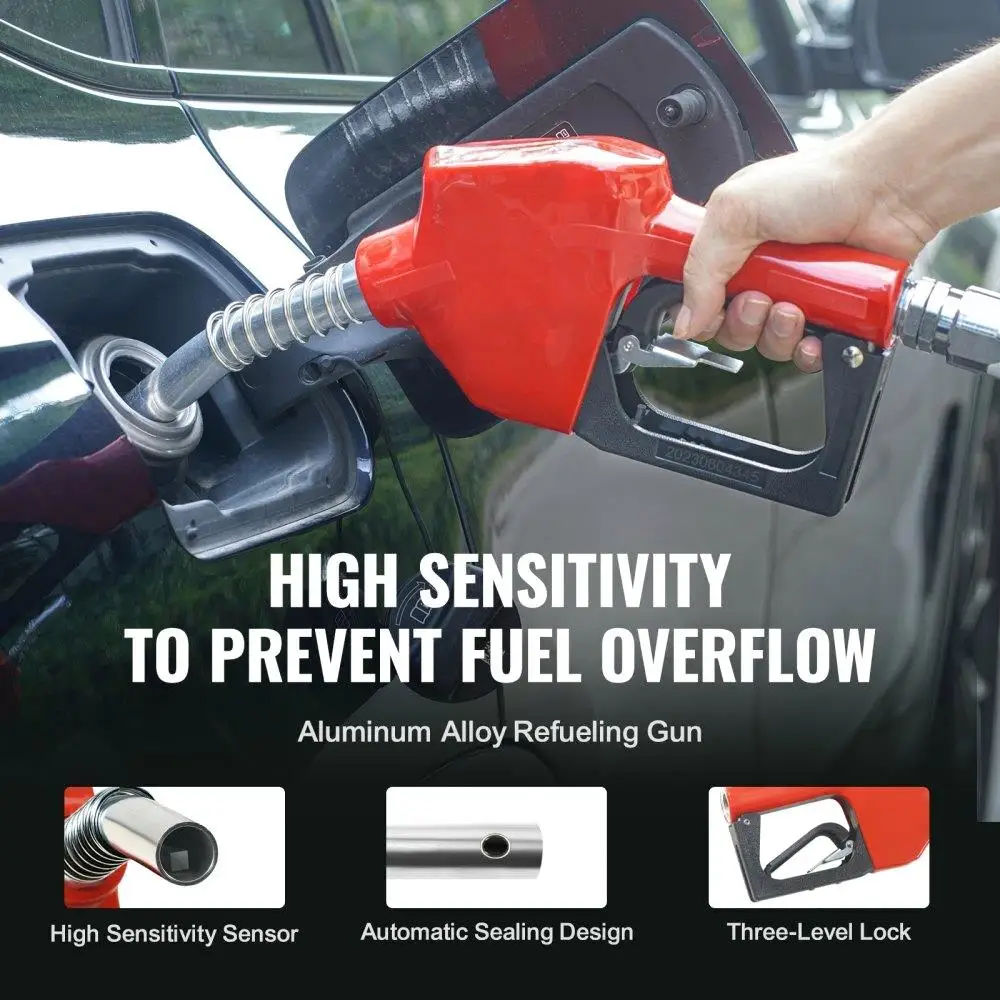 追加1インチ50フィートディーゼルホースリールヘビーデューティーカーボンスチール自動ノズルNBRゴム300 PSI