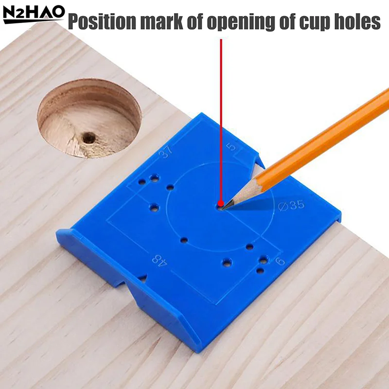 2Pcs Hinge Drilling Locator Cabinet Door Hinge Punching Positioning Ruler Template Woodworking Hinge Installation Auxiliary Tool