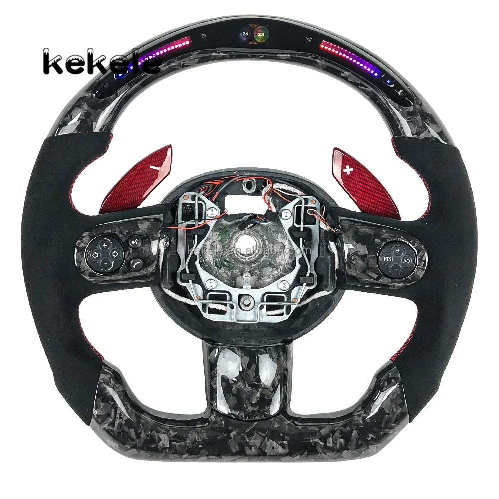 Car Accessories for BMW Mini R56 F55 F56 Cooper S JCW R50 F57 R57 R55 F60 F54 LED Forged Carbon Fiber Steering Wheel Supports！！ - view 2