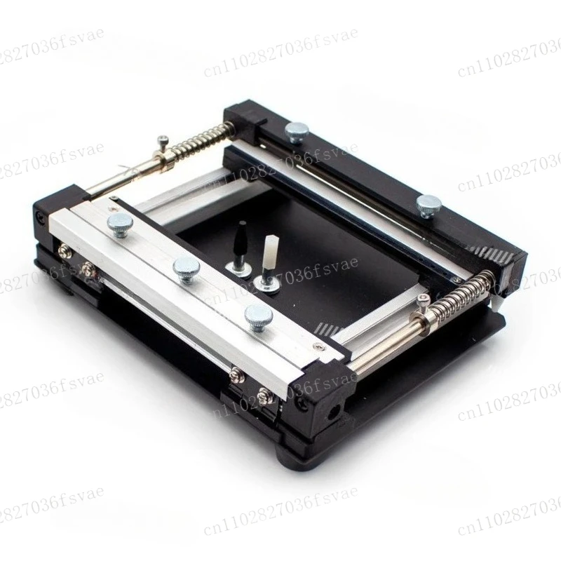 SMT PCB Steel Mesh Solder Paste Printing Table,100x100MM Manual Small Screen Printing Station view 4