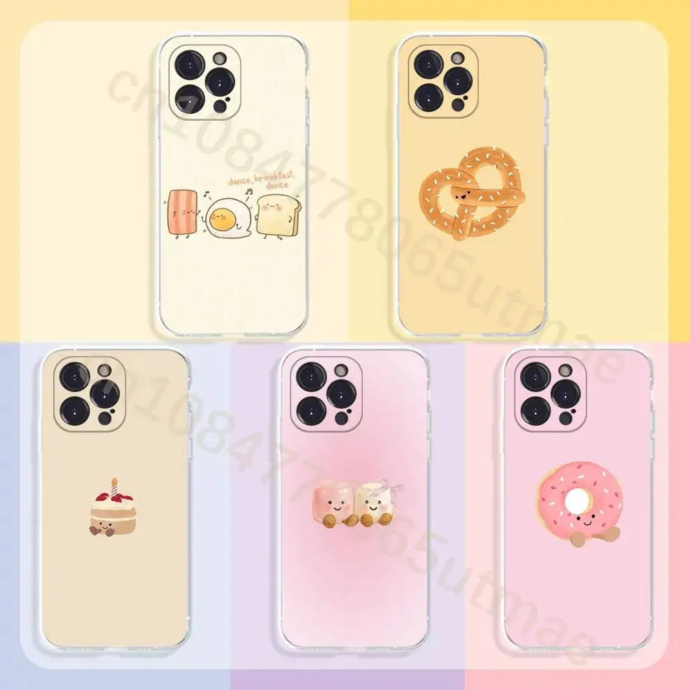 

Cute Food Phone Case For iPhone11,12,13,14,15,16,17,Plus,Pro,Max,Plus,Transparent Cover