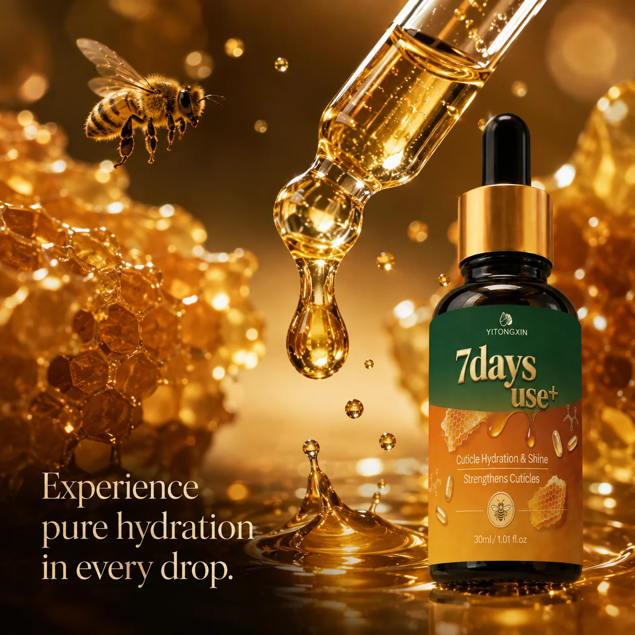 Nourishing Cuticle Oil with Jojoba, Argan, Honey Extract & Vitamin E. Hydrating Moisturizing & Strengthening for Natural Nails