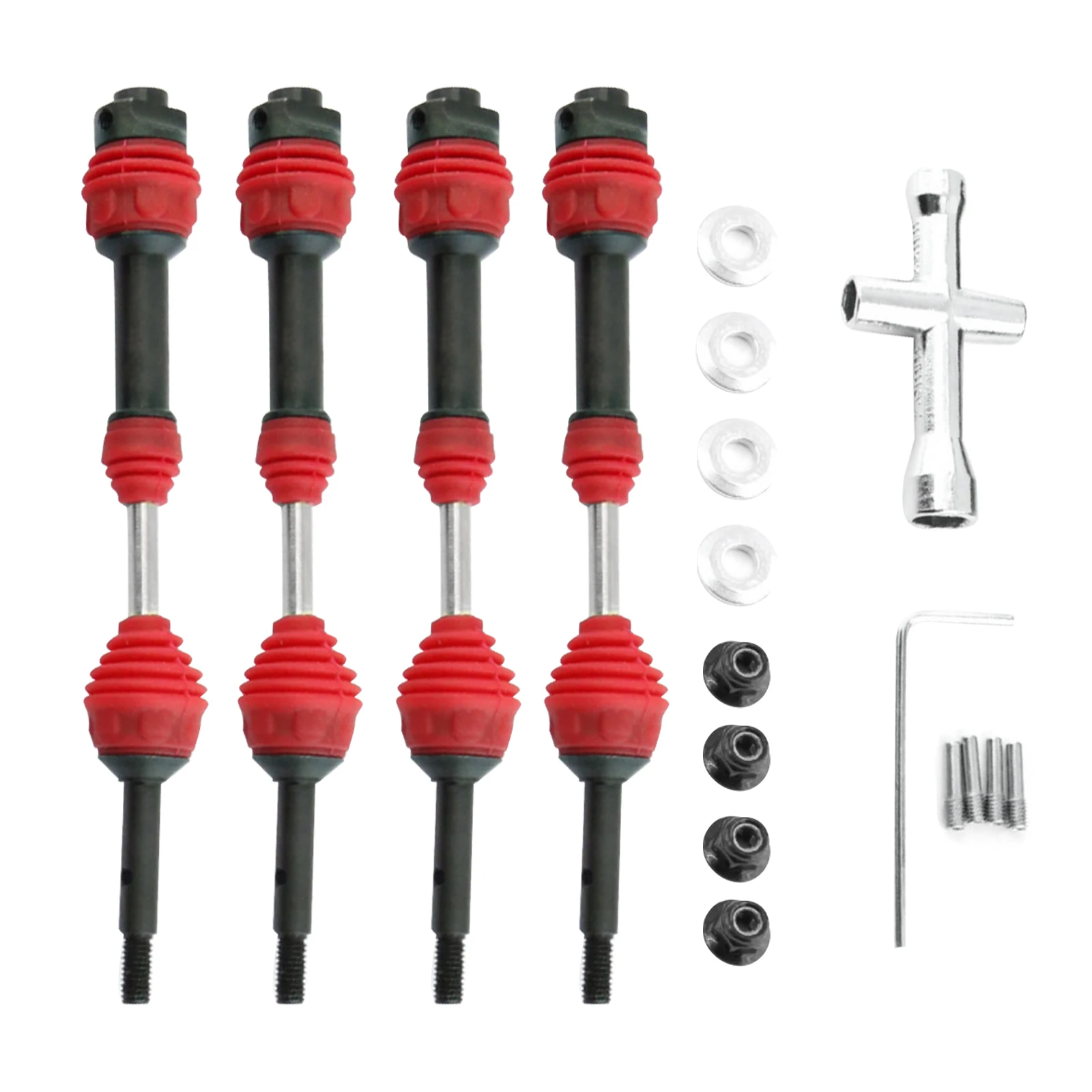 

2 * передние и 2 * задние стальные карданные валы CVD для 1/10 TRAXXAS Hoss/Rustler 4X4 2wd 1/10, автомобильные черные/красные/синие карданные валы опционально