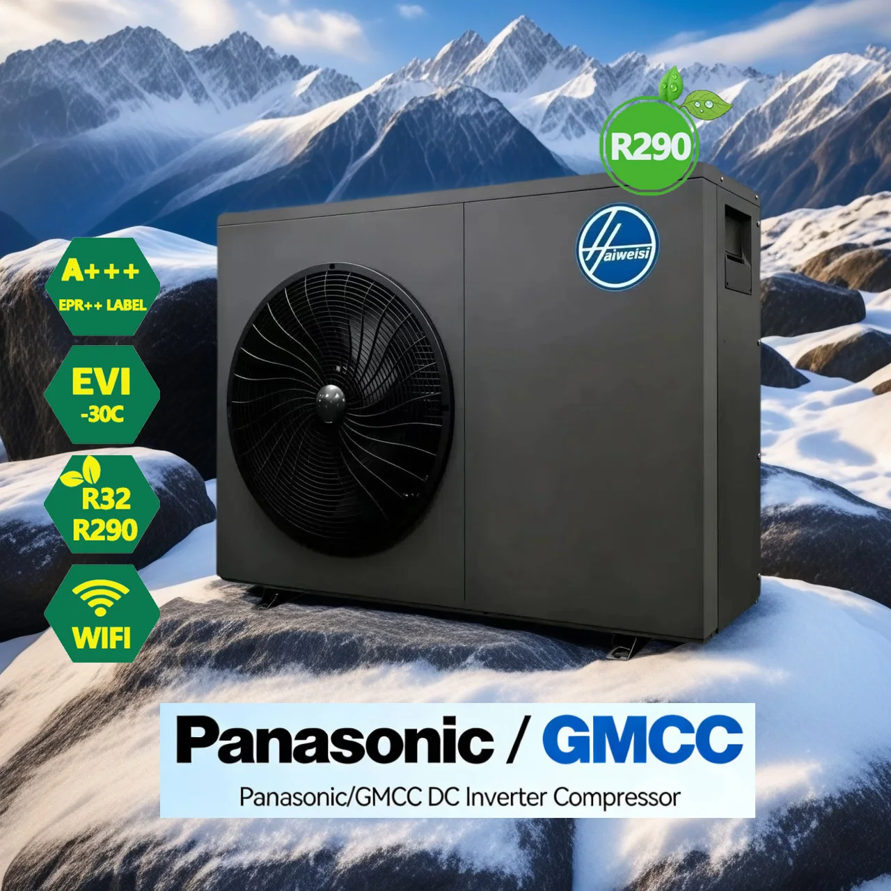 9KW-12KW All-in-One Heat Pump Water Heater Tankless System R290 9KW-12KW Home Pool Hotel Hot Water Heating Unit Energy Saving
