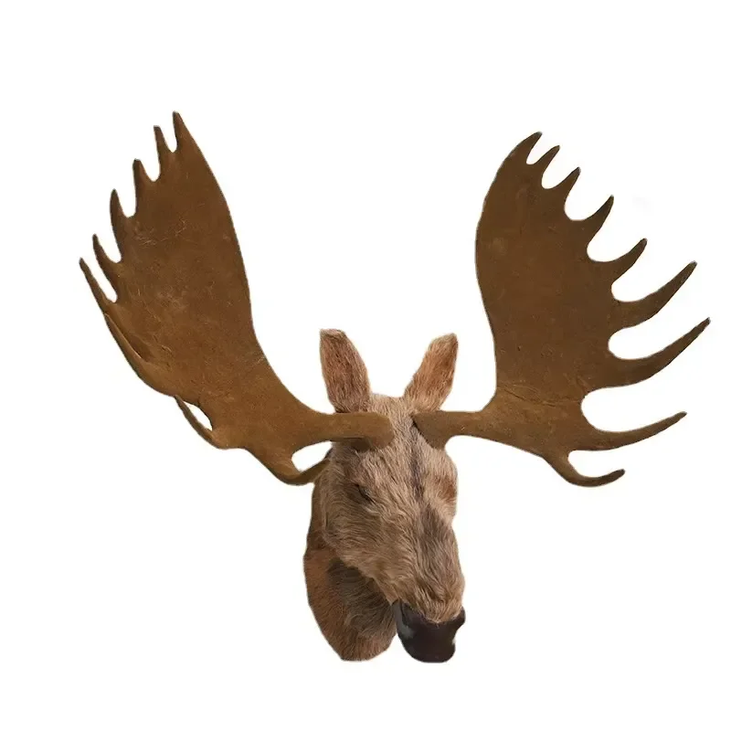 for Reindeer Head Wall Decor 1:1 Real Size Moose Model Home Living Room Decoration Nordic Style Animal Sculpture Gift