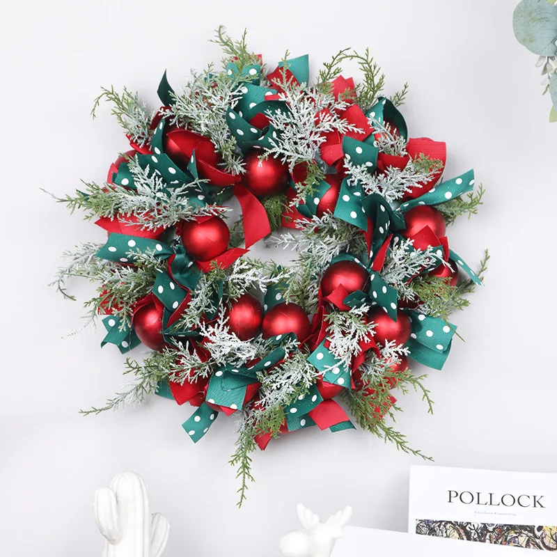 

Christmas Garlands Xmas Ribbon With Ball Wreath Wall Hanging Door Ornaments Christmas Pendants Merry Christmas Home Decor 2023
