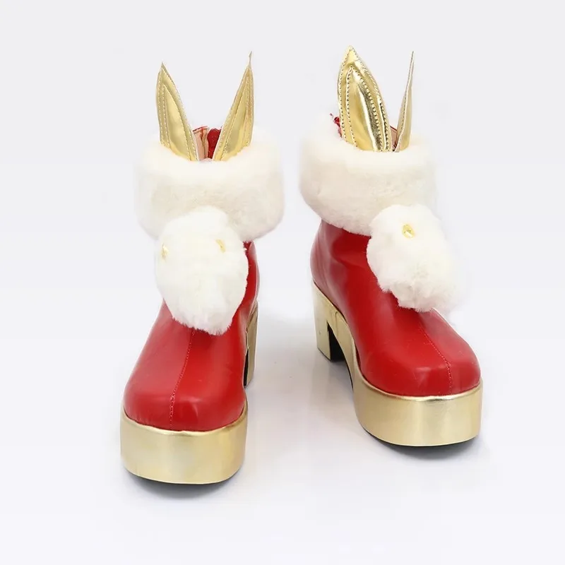 LOL wen Cosplay Shoes Game League of Legends Cos Red Boots Rabbit Halloween Party Role Play accessori per costumi per uomo donna