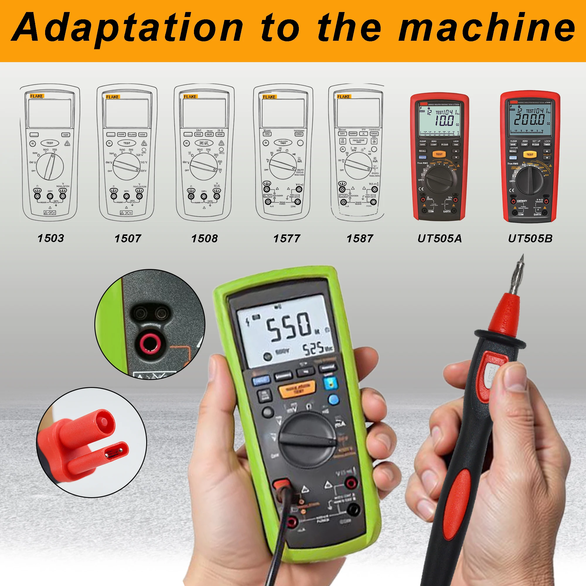 ZIBOO Upgraded Version Remote Control Probe with Test Button,Use for Megohmmeter Insulation Resistance Tester. TP165X PRO KIT