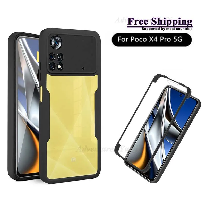 

For POCO X4 Pro 5G Xiaomi 360 Case Full Coverage Protection Screen Protector Camera Lens Phone Bumper Shell Funda