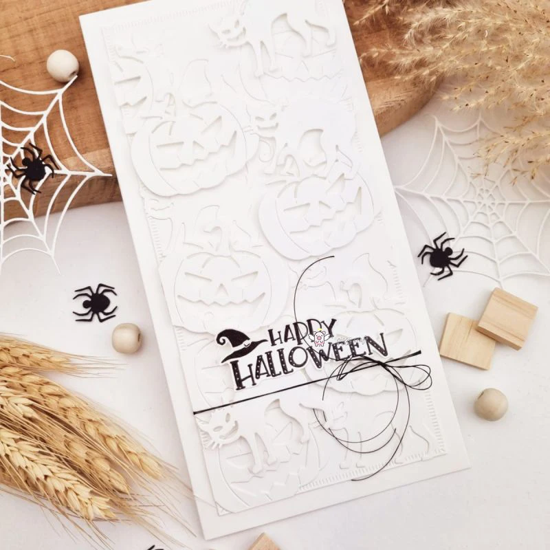 Piggy Craft metalowe matryce do wycinania matryce do wycinania Halloween głowa dyni Scrapbook papier rzemiosło nóż forma ostrze dziurkacz szablony