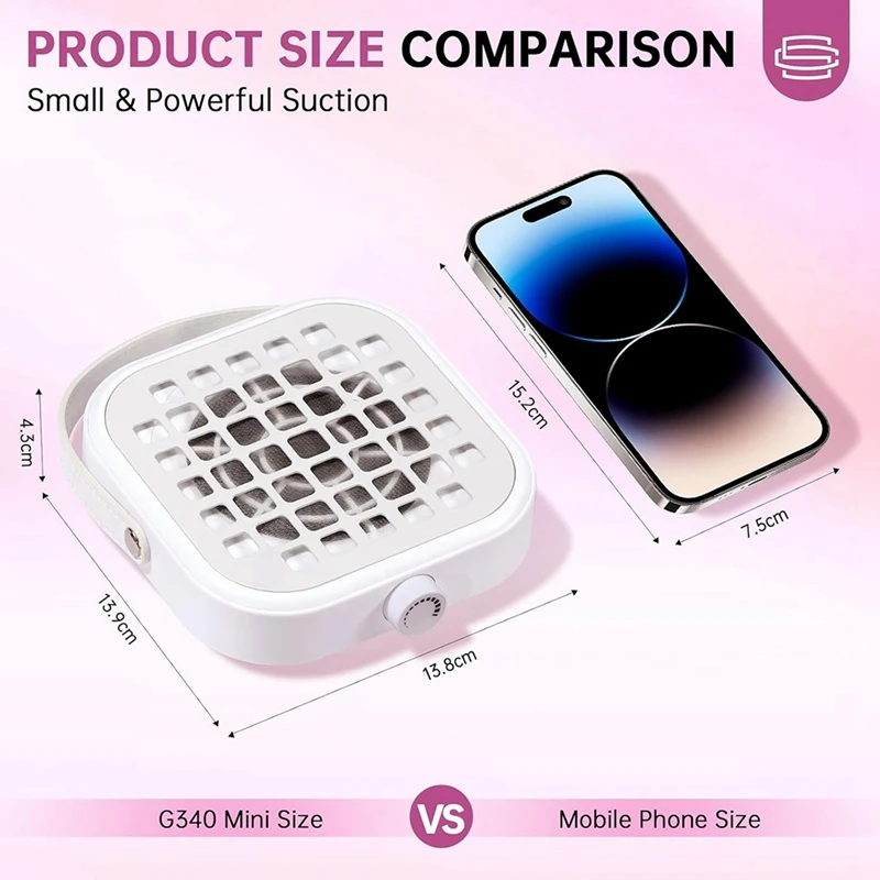 BAAG-مسمار مسحوق جامع صغير C نوع مجمع الغبار مروحة مكنسة كهربائية قوية مانيكير باديكير أداة