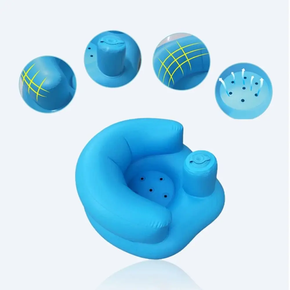 أريكة أطفال بلون سادة من Ins Style مدمجة في مضخة هواء للتدريب على الجلوس أريكة قابلة للنفخ قابلة للطي في الهواء الطلق مقعد كرسي أطفال للأطفال الصغار