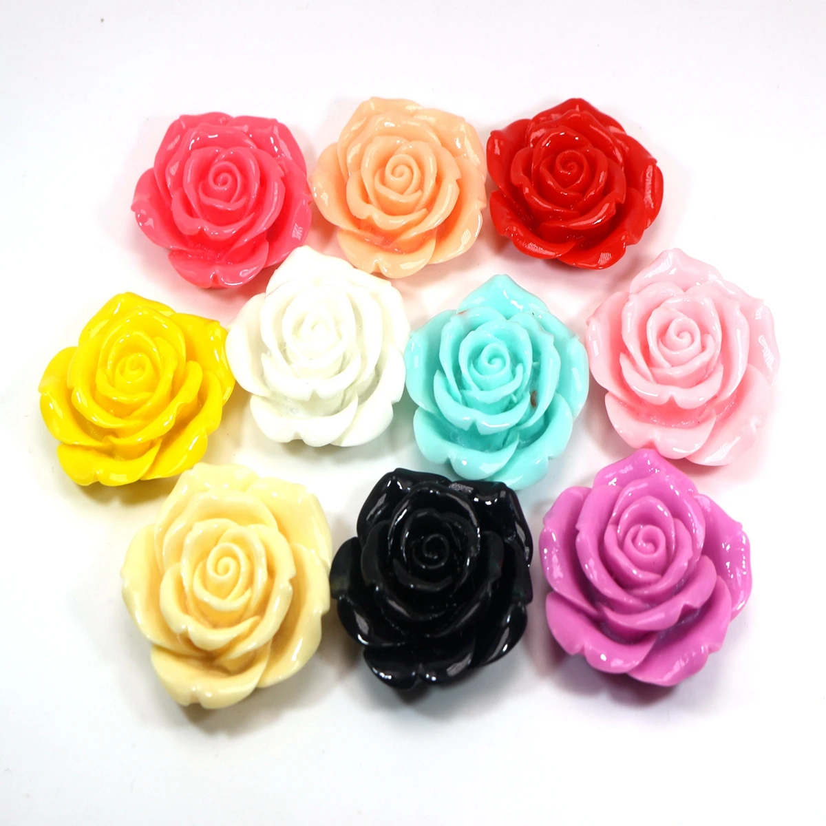 10 Mixed Color Flatback Resin Large Flower Cabochon 42mm DIY Embellishments