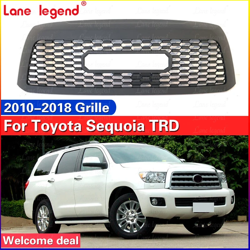 Car Front Bumper Grille Trim for TOYOTA SEQUOIA 2010-2018 TRD Style GRILL auto Racing grills High Quality Ventilation Net