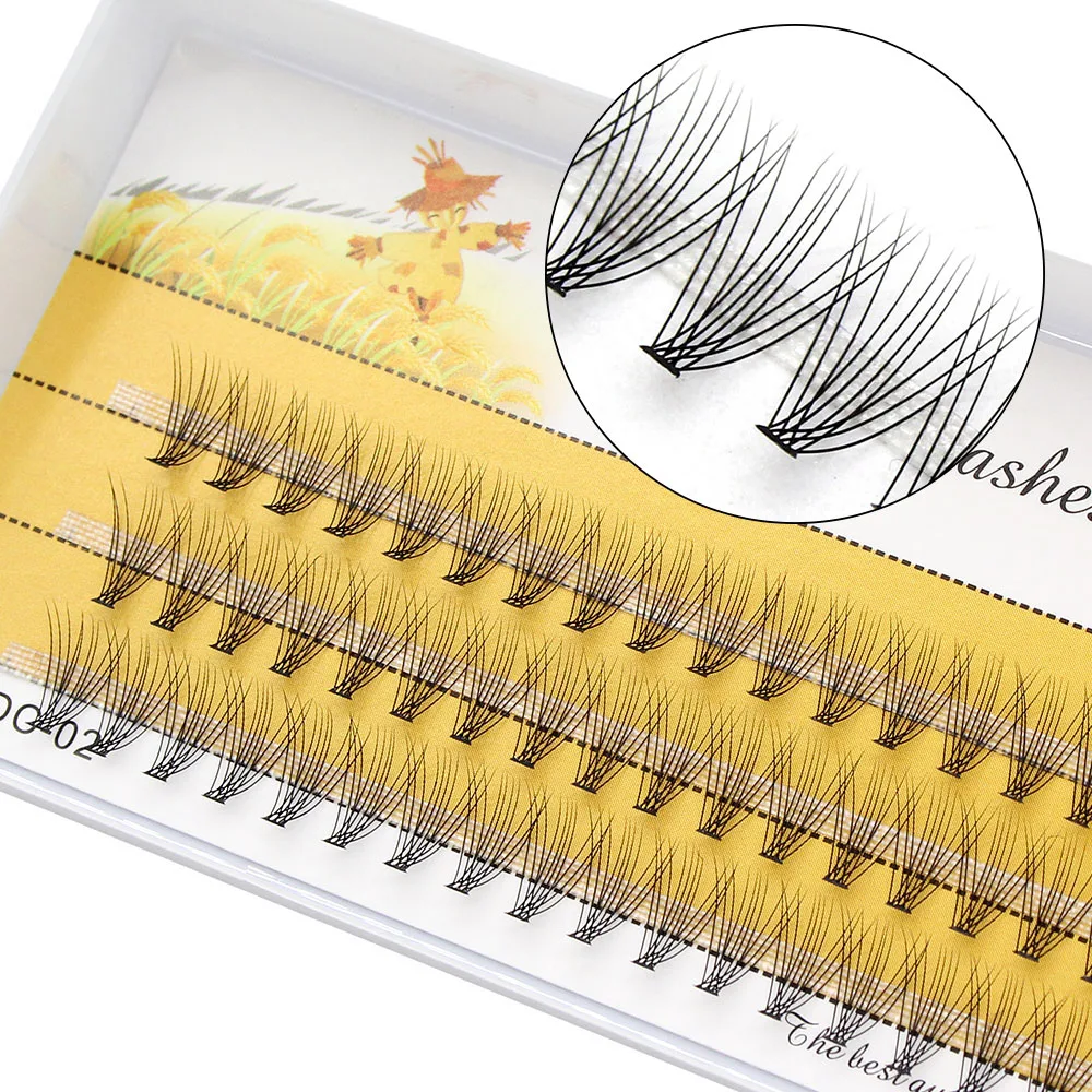 Professional 60pcs Natural Eyelash Extension Makeup Mink Individual Russian Volume Eyelashes Professional Fake Grafting Cilias