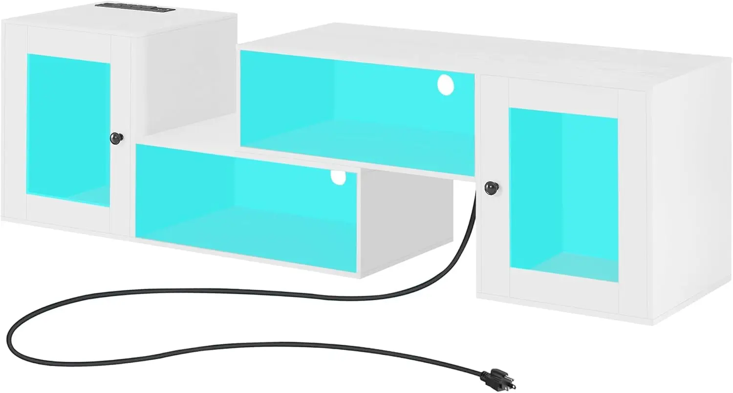 

LED TV Stand for TVs up to 70", Modern Entertainment Center with Storage, 23 Light Modes, Media Console for Living Room/Bedroom