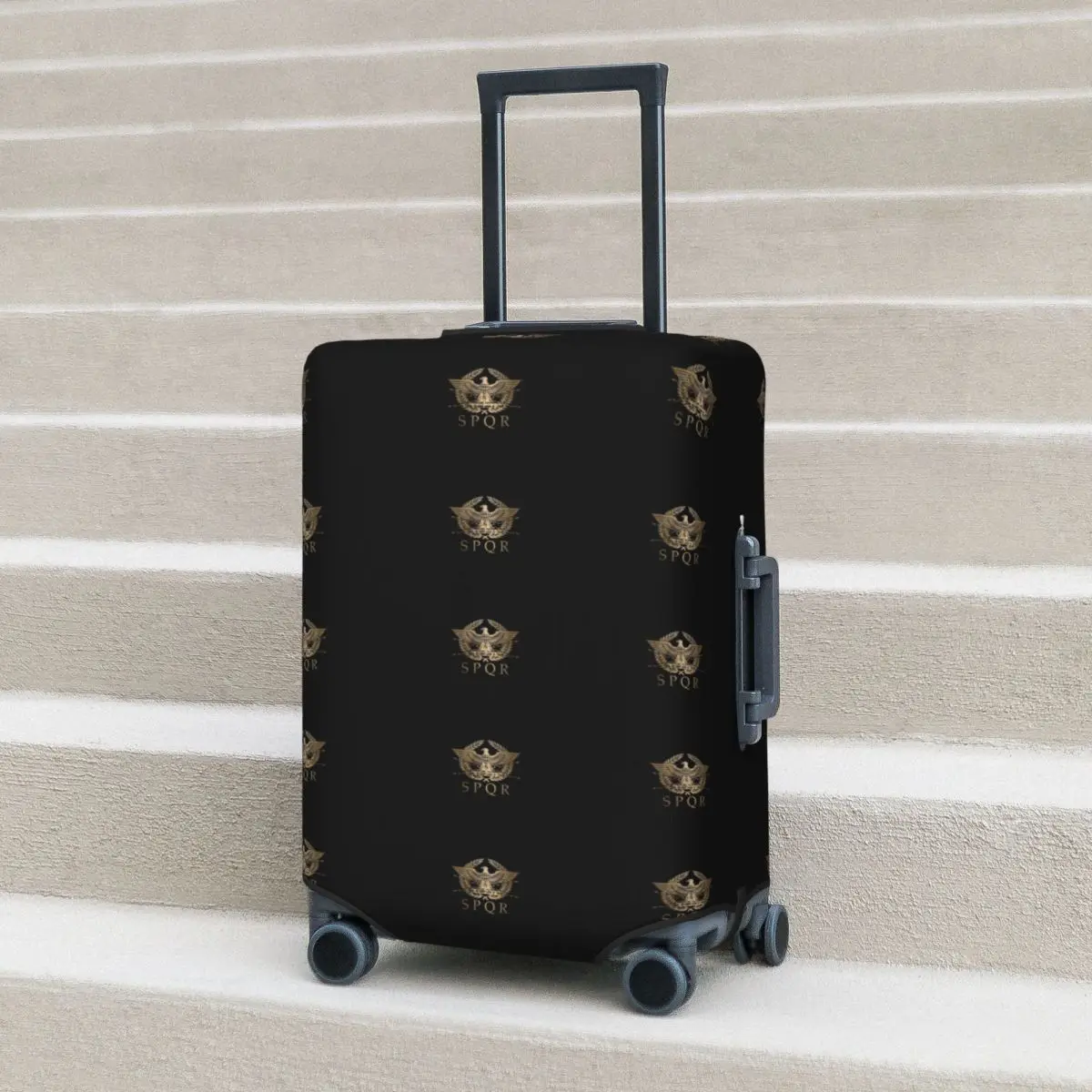 SPQR- Roman Empire Standard Shield Suitcase Cover Protection Elastic Trip Luggage Protector Covers for 18-32 Inch