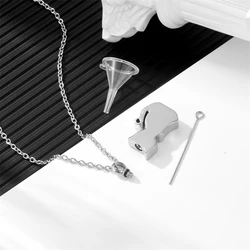Stainless Steel Cat Key Pendant Cremation Pendant For Ashes Commemorative Necklace For Human Ashes