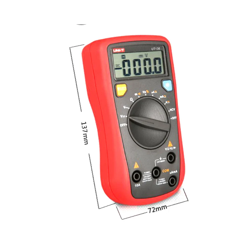 Цифровой мультиметр UT136B с ЖК-дисплеем, ручной мульти-тестер для измерения напряжения и сопротивления переменного/постоянного тока
