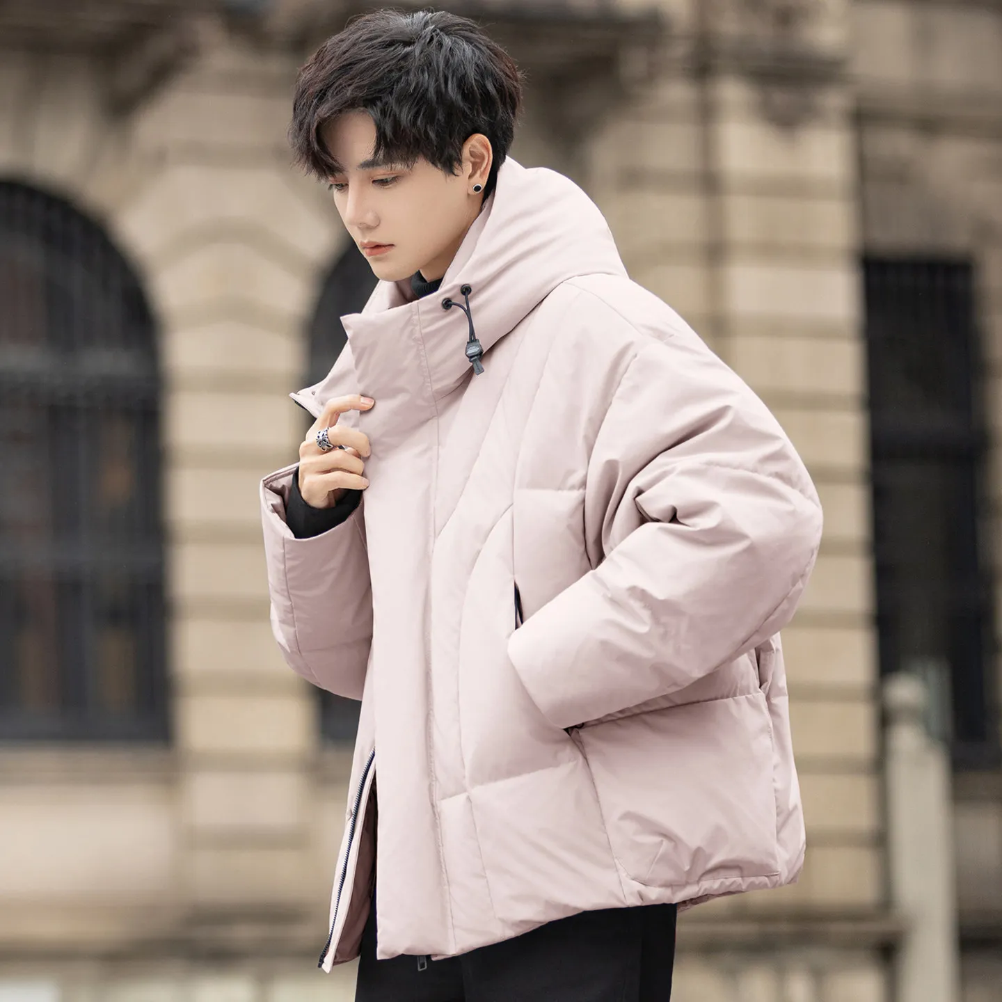 

Мужская легкая утепленная пуховая куртка с капюшоном, зимняя теплая повседневная верхняя одежда на молнии из нейлоновой ткани