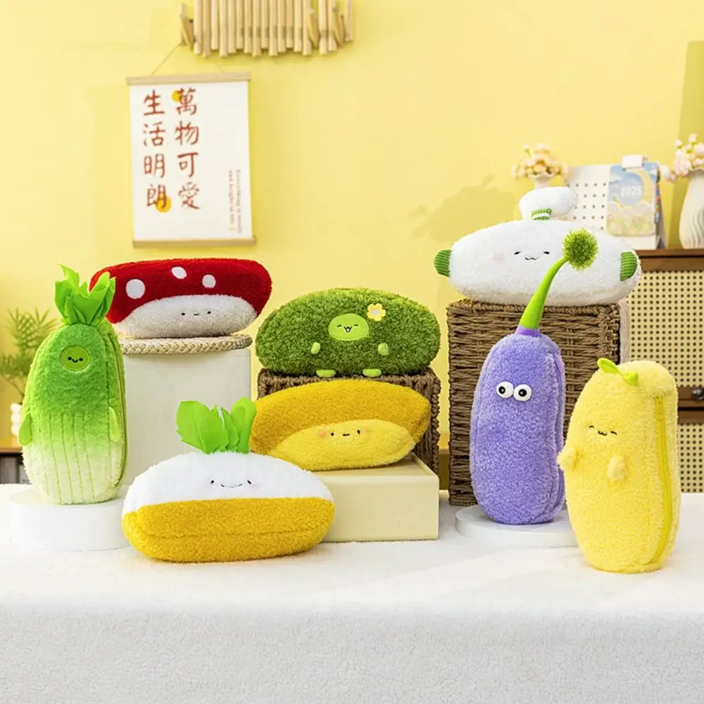 

Korean Style Broccoli Garlic Pen Bag Large Capacity Aesthetic Vegetable Stationery Bag Desktop Storage Ins Style