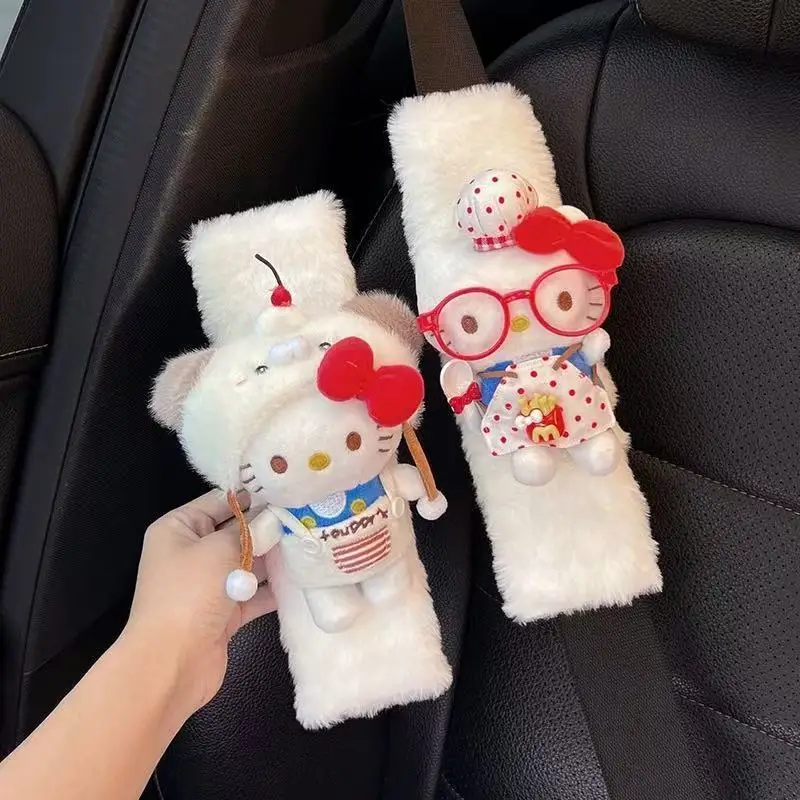 Cartoon Car Accessories Seat Belt Animation Peripheral Hello Kitty Shoulder Cover Cute Cartoon Animal Protection Seat Belt Pad