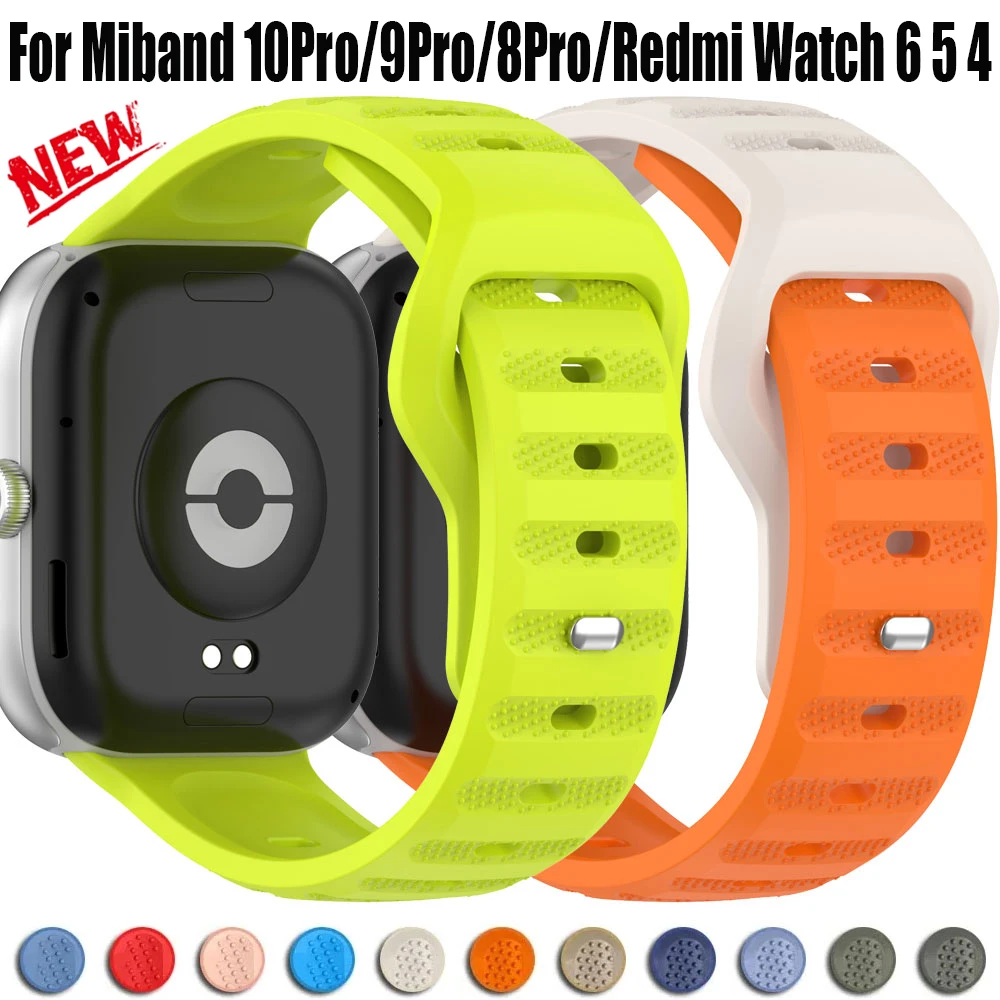 Silikonarmband für Redmi Watch 6 5 4 Sportarmband Ersatzarmband Correa für Xiaomi Mi Band 10 Pro 9 Pro 8 Pro Zubehör