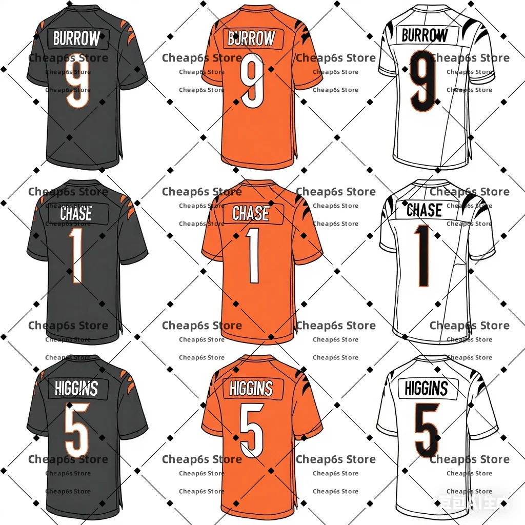 

High Quality Stitched Cincinnati American Football Jersey Joe Burrow Chase Team Football Uniform Shirts Fast Shipping