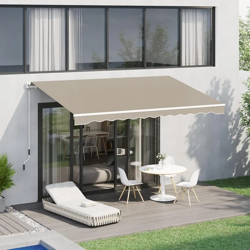 Hot Selling Products Retractable Awning Patio Awning Sunshade with Manual Crank Aluminum Frame for Deck Balcony Patio Awnings