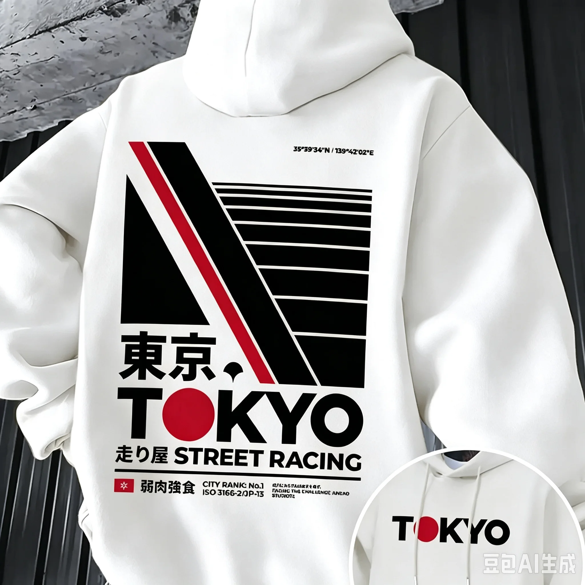 レトロなJDMトーキョーレーシングの両面プリントメンズフーデ - Street Fashion In Tokyo のレビューと価格
