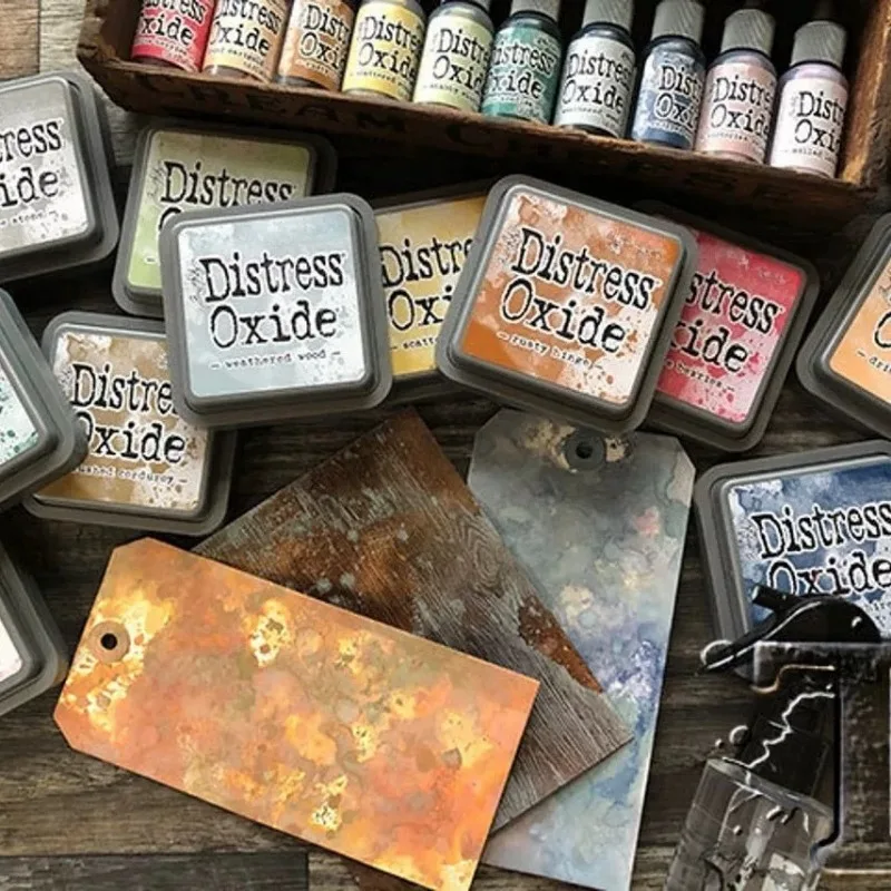 Oxidized Ink Pad Seal Ink Set 12 Colors Collection Mixed Dyes Retro Art Notebooks Creation Pigments Handmade Retro Labels Making