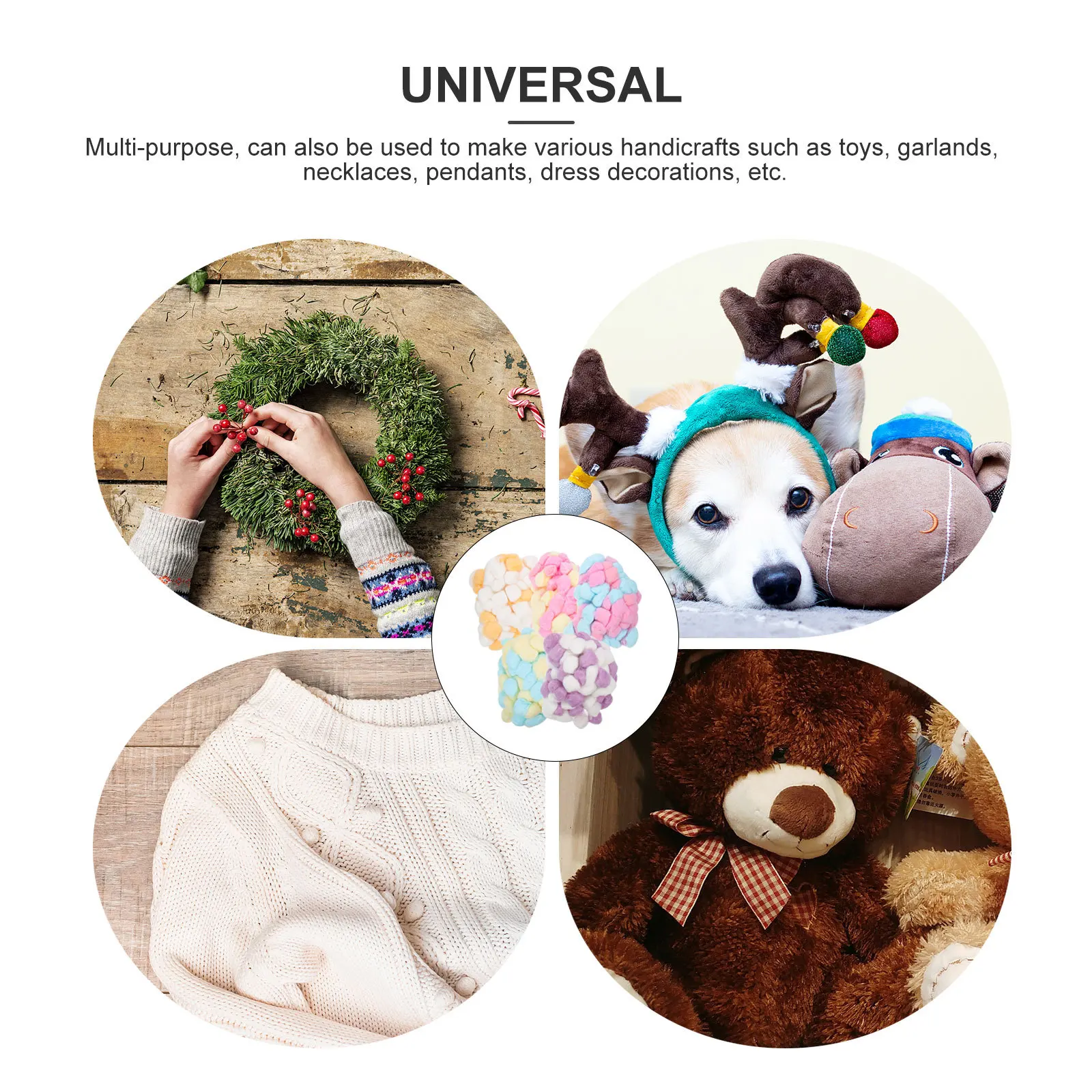 

500pcs Colored Cotton Soft Pom Poms For Crafts Diy Decorations Pet Nest Handicraft Supplies Mini Craft Balls Balls