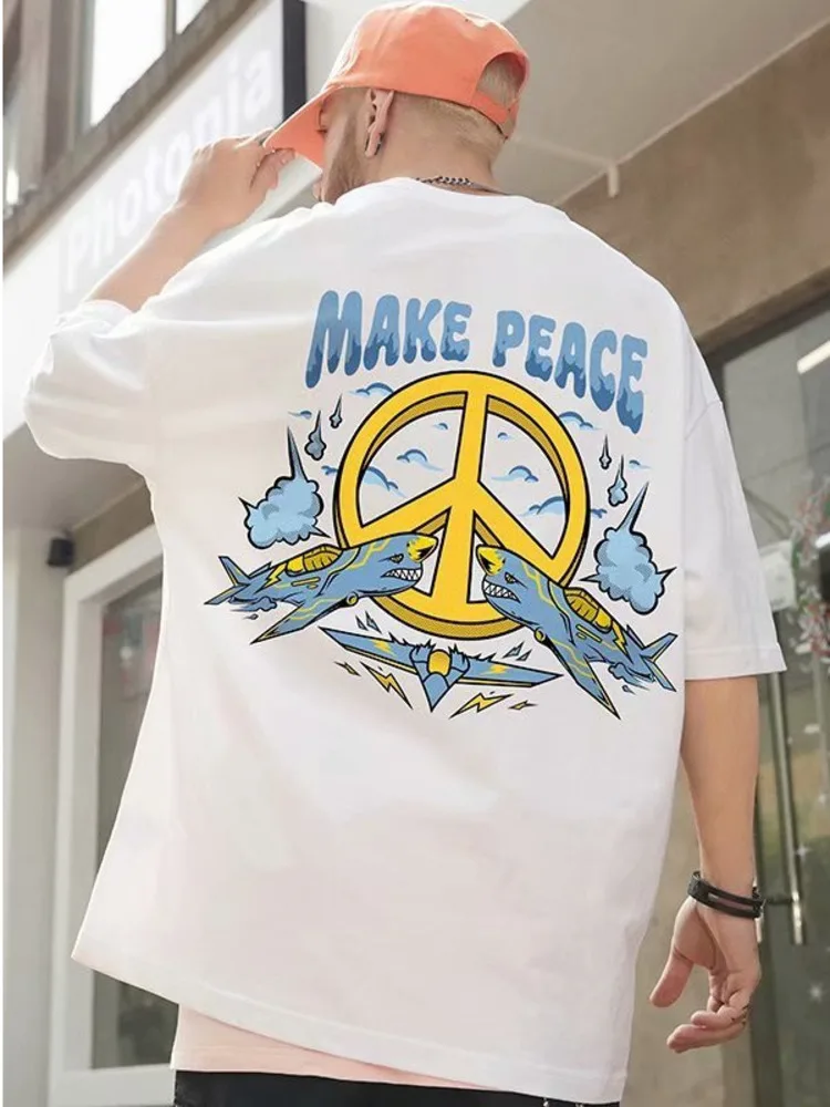 

Summer New Casual Loose T-shirt Short Sleeved Men's Fashion Loose Printing Large 8XL Hip Hop Couple Wear Half Sleeve Cotton Top