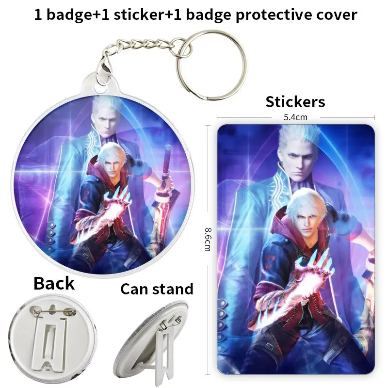 الشيطان قد يبكي لعبة أنيمي شخصية شارة بروش مرساة الأجهزة الطرفية دبوس 75 مللي متر حقيبة مدرسية قلادة حديدية الكرتون هدية عيد ميلاد