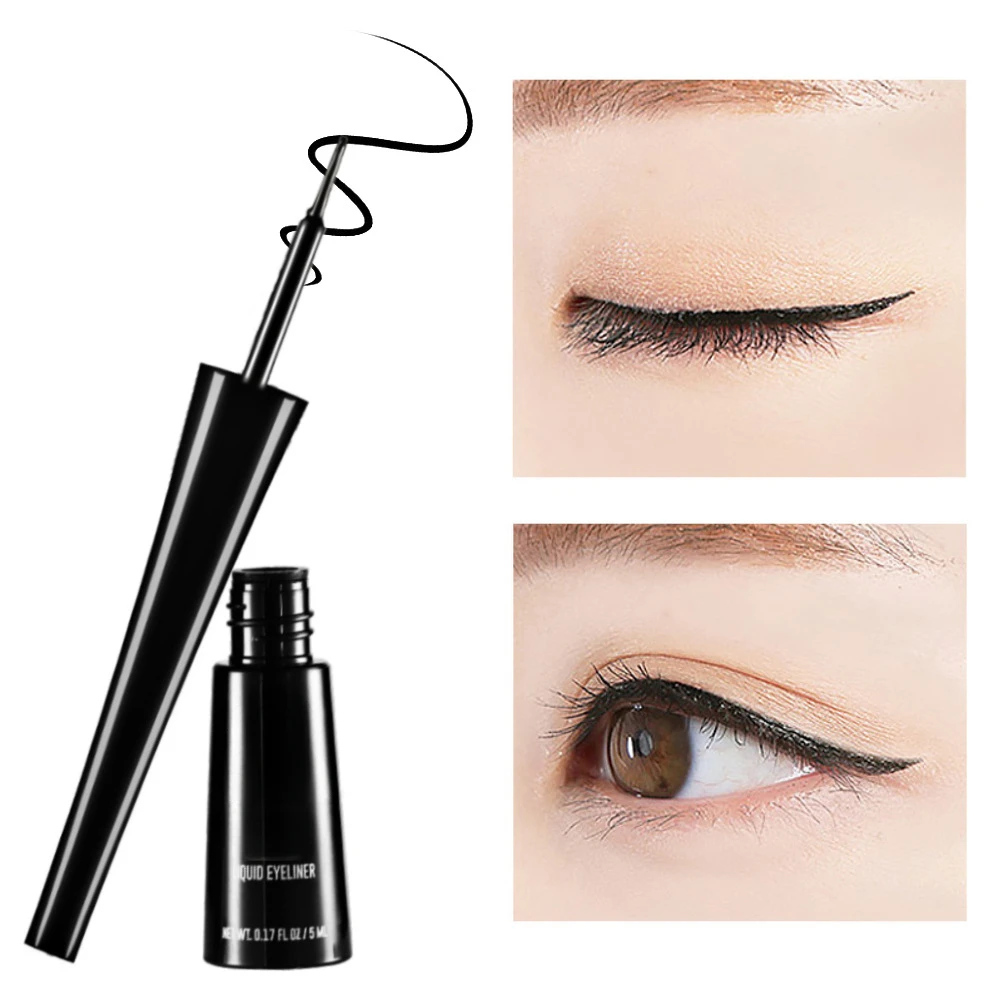 3-kolorowy matowy eyeliner w kolorze szaro-niebieskim czarnym do szarego wyglądu Wodoodporna, odporna na blaknięcie formuła Łatwy w aplikacji pędzel do eyelinera w płynie