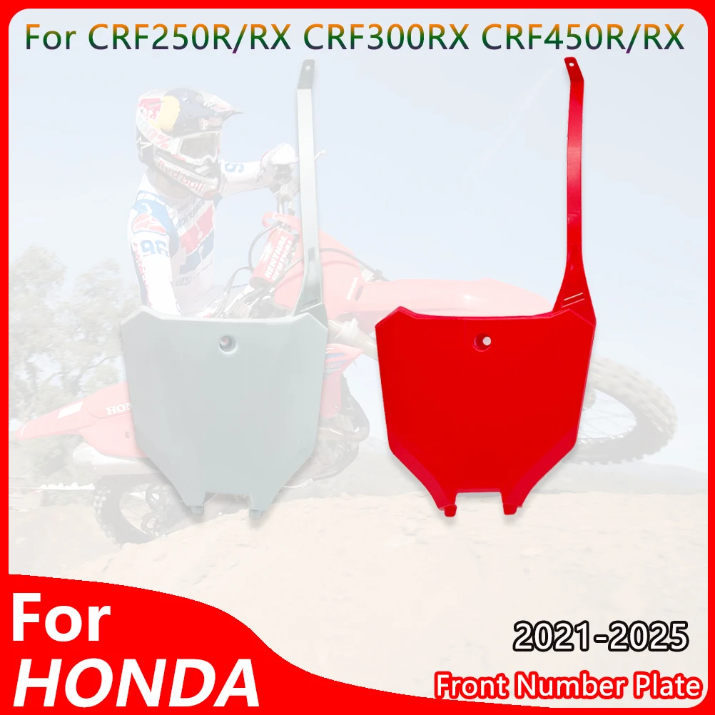 

OTOM CRF Motorcycle Plastic Front Number Plate Cover For HONDA CRF250RX CRF300RX CRF450RX Motorcycle Accessories 2021-2025