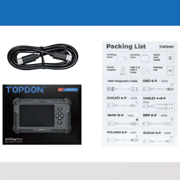 TOPDON ArtiDiag Moto Supports Customize Bike's Features Diagnostic Tool With oil Reset Motorcycles Diagnostic Scanner