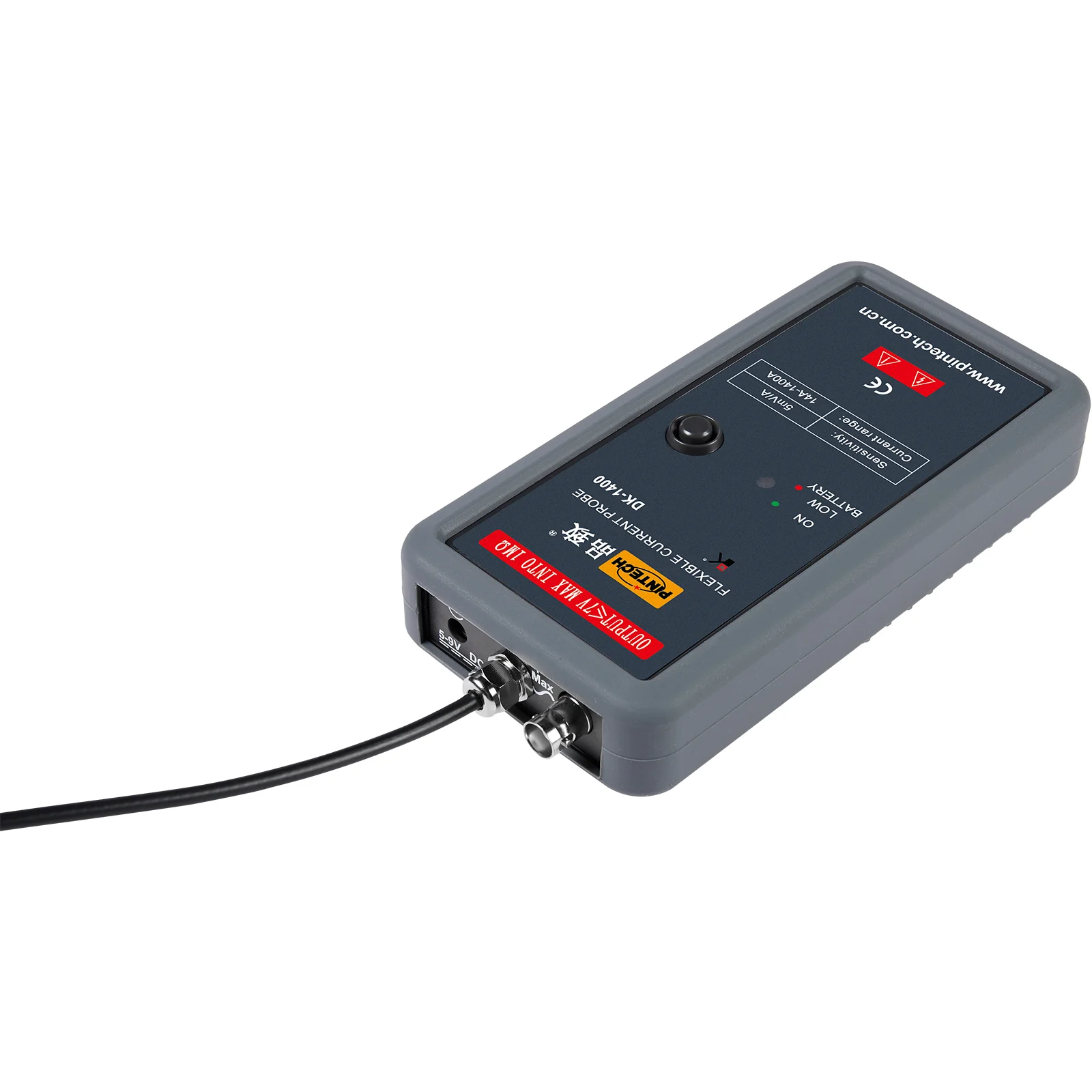 PINTECH DK-1400 Rogowski Coil Current Probe for Oscilloscope, AC Current Probe 50Hz-20MHz, 14A-1400A,  1% Accuracy