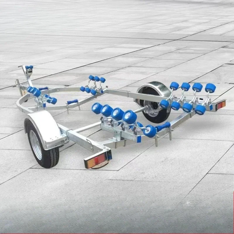 Rubber boat assault boat trailer frame, fiberglass rescue boat trailer