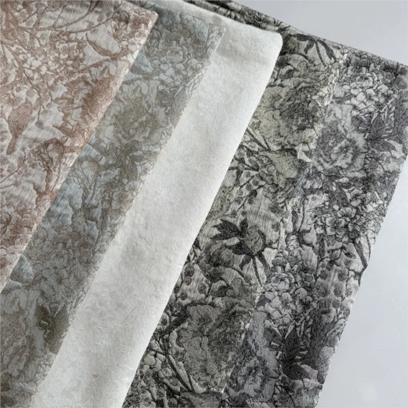 Thin slightly transparent acetic acid jacquard fabric glittering gold thread dress for women's wear pefferyarn