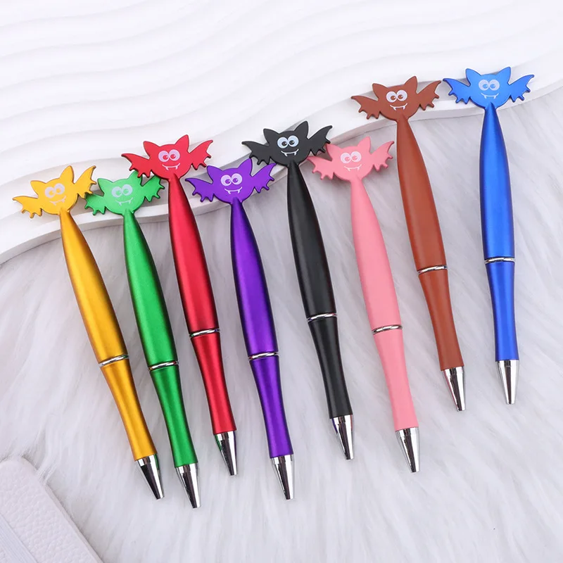 50Pc New Bat Ballpoint Pen Halloween Series Cartoon Image Multi-color Cute Spinning Pen Ballpoint Pen Halloween Decor Stationery