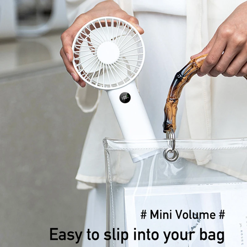 3600mAh Handheld Personal Fan Portable Mini USB Hand Fan Rechargeable Mini Fan with Stepless Speed Control Display Nightligh New