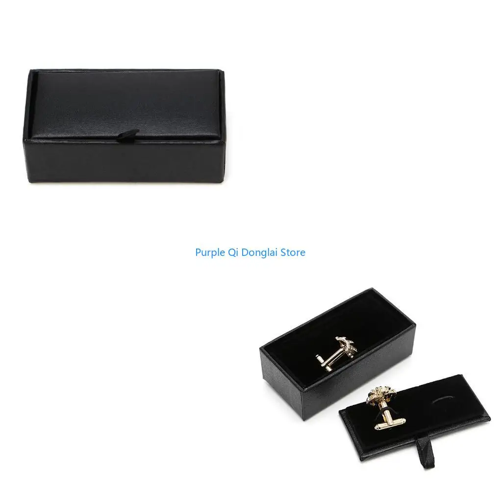 L21E Travel Jewelry Box Ring & Cufflink Box Padded Jewelry Holder PU Leather Watch Storage Boxes Men & Women Jewelry Display