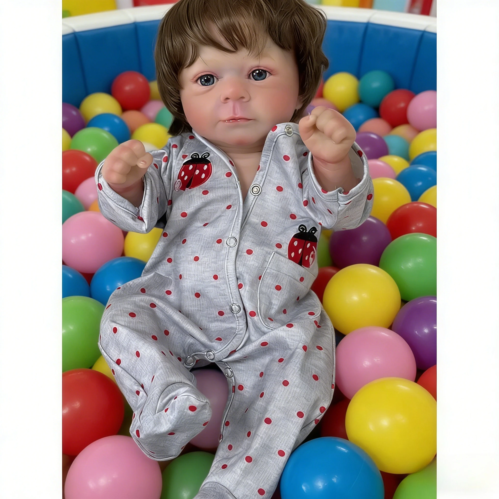 

Кукла Реборн Фелиция 45 см, с пророщенными вручную волосами, хлопковым или полностью виниловым телом, кукла-младенец для подарка и коллекции